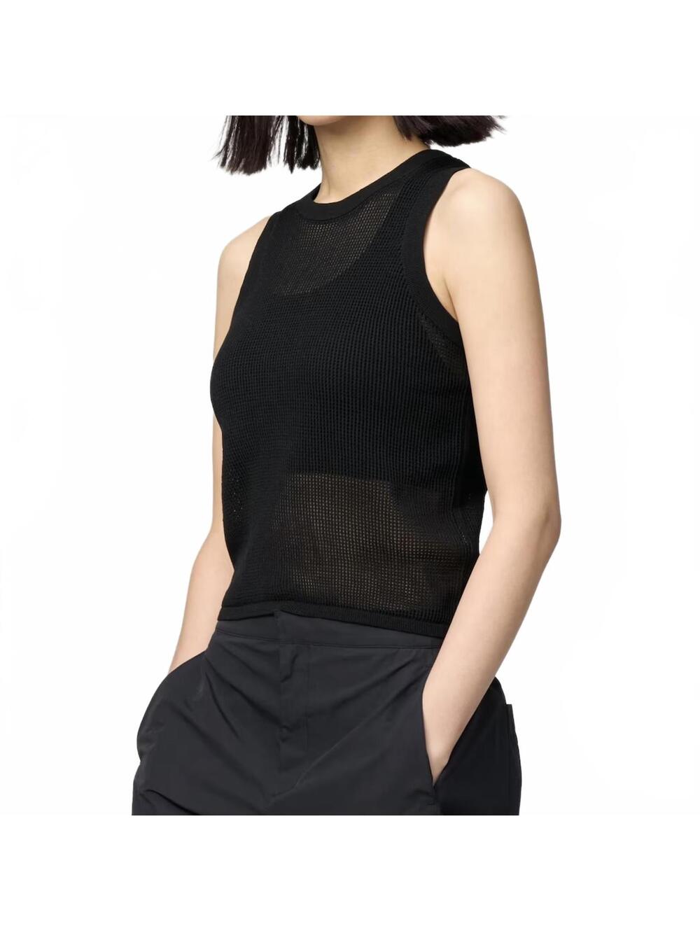 Uniqlo C Mesh Sweater | Sleeveless Black NWT XS